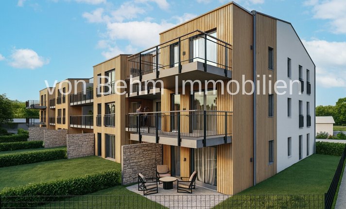 Moderne Wohnanlage mit Holz- und Putzfassade_1.1